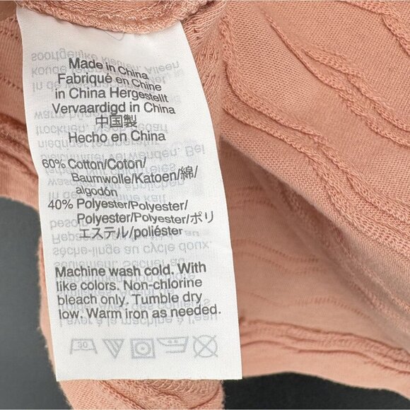 Madewell Texture & Thread Scallop Stripe Top XS Antique Coral Cropped Casual - Picture 4 of 7